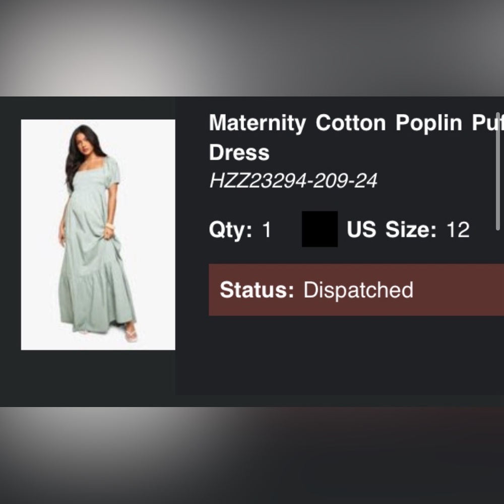 Boohoo Sage Green maternity Maxi Dress